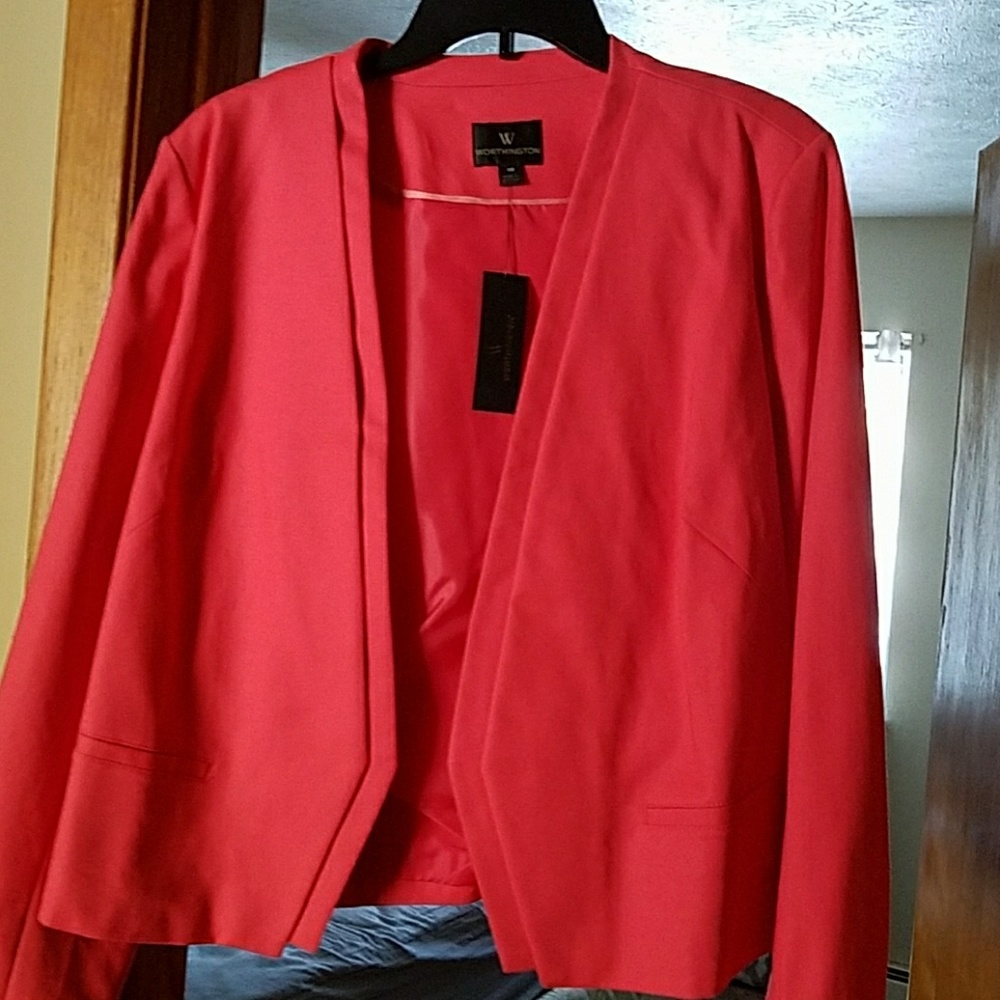 NWT Worthington bright salmon colored blazer